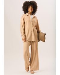 Gini London - Textured Oversize Fit Long Sleeves Shirt - Lyst