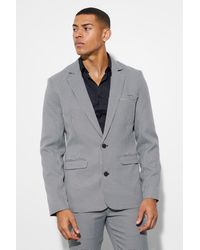 BoohooMAN - Skinny Single Breasted Dogtooth Suit Jacket - Lyst