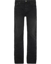 Amiri - Stack Vervaagde Zwarte Jeans Met Rechte Pasvorm - Lyst