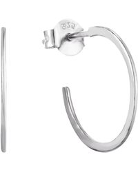 The Jewellery Stockroom - Sterling Classic Half Hoop Stud Earrings - Lyst