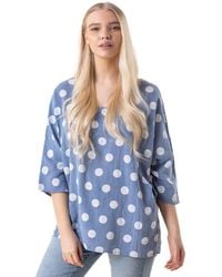 Roman - Spot Print 3/4 Sleeve Top - Lyst