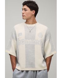 BoohooMAN - Oversized Knitted Mesh Sports Top - Lyst