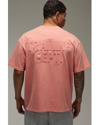 BoohooMAN - Training Dept Oversized Embossed T-Shirt - Lyst