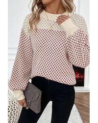 Everyday the Label - Pattern Knit Long Sleeve Sweater - Lyst