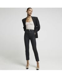 River Island - Slim Jeans High Waisted Coated Cotton - Lyst