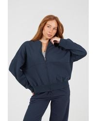 Brave Soul - Zip Through Bomber Style Sweatshirt - Lyst