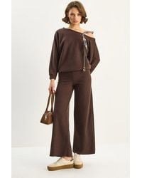 Bianco Lucci - Knitwear Accesiory Detailed Two-Piece Set - Lyst