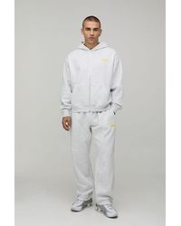 BoohooMAN - Oversized Boxy Official Zip Through Hooded Tracksuit - Lyst