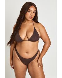 Boohoo - Premium Fits All Crinkle Solid Brief Bikini Bottom - Lyst