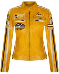 Infinity Leather - Biker Racing Badges Jacket-Agadir - Lyst