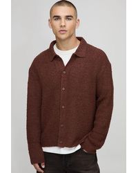 BoohooMAN - Boxy Fit Brushed Knitted Shirt - Lyst