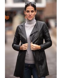 Monom - 'Aroma' Real Leather Three Quarter Side Zip Jacket - Lyst