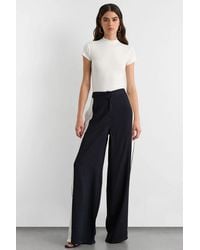 Hiccup - High Waist Wide Leg Trousers With Side Stripes - Lyst