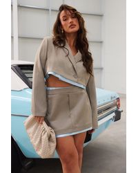 Boohoo - Plus Satin Waistband Mini Skirt - Lyst