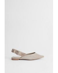 Oasis - Sandy Faux Suede Pointed Slingback Buckle Flat Shoes - Lyst