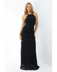 Hiccup - Halter Neck Textured Maxi Dress - Lyst