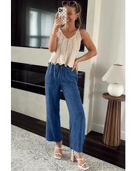 Azura Exchange - Weite Beinform Jeans Mit Kordelzug - Lyst