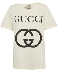 Gucci - Elkaar Grijpend Gg-Logo Slim-Fit T-Shirt - Lyst