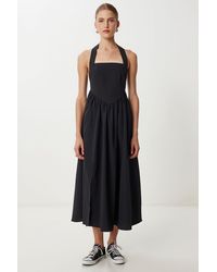 Happiness İstanbul - Slim Fit Midi Dress With Square Collar - Lyst