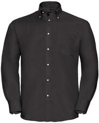 Russell - Russell Collection Ultimate Non-iron Formeel Overhemd Met Lange Mouwen (zwart) - Lyst