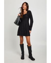 Boohoo - Burnout Floral Corset Milkmaid Mini Dress - Lyst