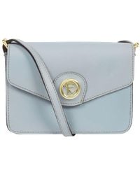 Pure Luxuries - 'langdale' Cashmere Blue Leather Cross Body Bag - Lyst