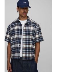 BoohooMAN - Oversized Boxy Flannel Flannel Shirt - Lyst