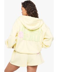 Boohoo - Floral Puff Print Zip Through Short Tracksuit - Lyst