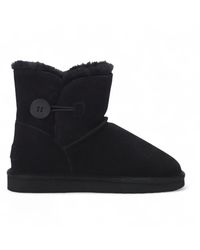 Infinity Leather - Sheepskin Suede Ankle Bootie Warm Winter Boots - Lyst
