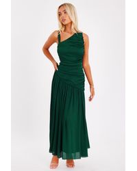 Quiz - Bottle Asymmetric Drop Waist Midaxi Dress - Lyst
