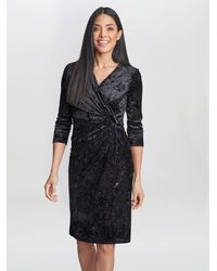 Gina Bacconi - Shannon Velvet Wrap Knot Dress - Lyst