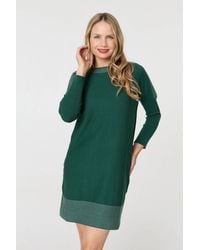 Izabel London - Geo Print Long Sleeve Short Jumper Dress - Lyst