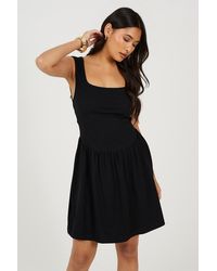 Brave Soul - Jersey Scoop Neck Flared Skirt Mini Dress - Lyst