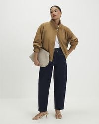 River Island - Barrel Leg Jeans Petite Mid Rise Cotton - Lyst