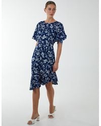 Blue Vanilla - Angel Sleeve Asymmetric Tier Midi Dress - Lyst
