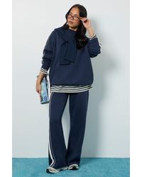 Boohoo - Double Side Striped Oversized Sweatshirt - Lyst