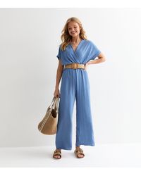 Gini London - Lichtblauwe Korte Mouwen Met Elastische Tailleband J - Lyst