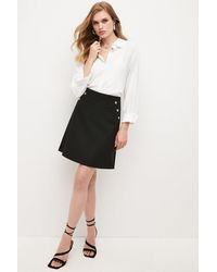 Karen Millen - Petite Essential Techno Woven Skirt - Lyst