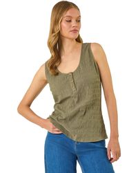 Roman - Buttoned Stretch Vest Top - Lyst