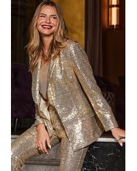 Sosandar - Sequin Single Breasted Blazer - Lyst
