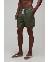 BoohooMAN - Constrast Stitch Cargo Pocket Mid Length Swim Short - Lyst