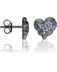 Orphelia - Ladies Embellished 'Hazel' 925 Sterling Stud Earrings - Lyst