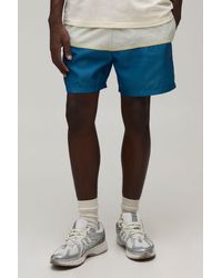BoohooMAN - Relaxed Fit Stripe Panel Short Length Nylon Shorts - Lyst