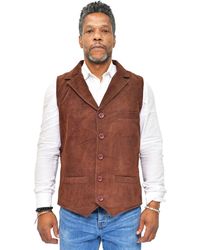Infinity Leather - Classic Smooth Goat Suede Waistcoat-Exeter - Lyst