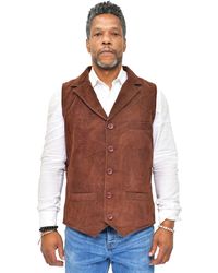 Infinity Leather - Classic Smooth Goat Suede Waistcoat-Exeter - Lyst