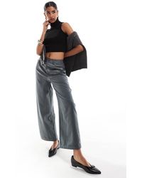 ASOS - Faux Leather And Suede Hybrid Trouser - Lyst