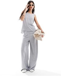 ASOS - Linen Look Wide Leg Trouser Co-Ord - Lyst