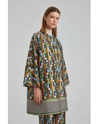 GUSTO - Satin Printed Coat - Lyst