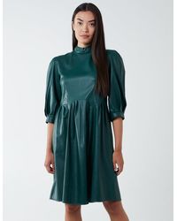 Blue Vanilla - High Neck Pu Dress - Lyst
