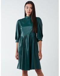 Blue Vanilla - High Neck Pu Dress - Lyst